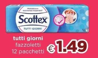 Acqua & Sapone Scottex tutti giorni fazzoletti 12 pacchetti offerta
