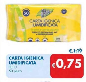 MD Discount CARTA IGIENICA UMIDIFICATA FLOU 50 pezzi offerta