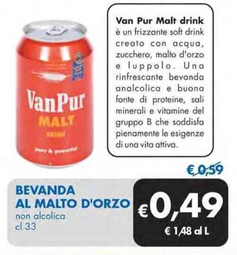 MD Discount BEVANDA AL MALTO D'ORZO non alcolica cl 33 offerta