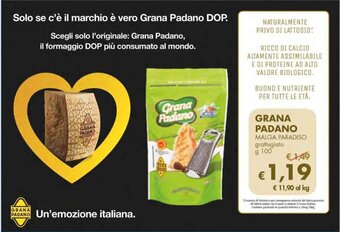 MD Discount GRANA PADANO MALGA PARADISO grattugiato g 100 offerta