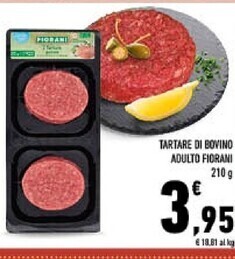 Conad City Fiorani tartare di bovino adulto offerta