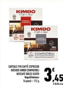 Conad City Kimbo capsule per caffe espresso intenso compatibili nescafe dolce gusto offerta