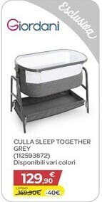 Bimbo Store Giordani culla sleep together grey offerta