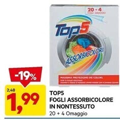DPiù Top5 fogli assorbicolore in nontessuto offerta