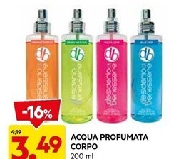 DPiù Desiderio di benessere - acqua profumata corpo offerta