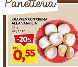 Krapfen con crema alla vaniglia