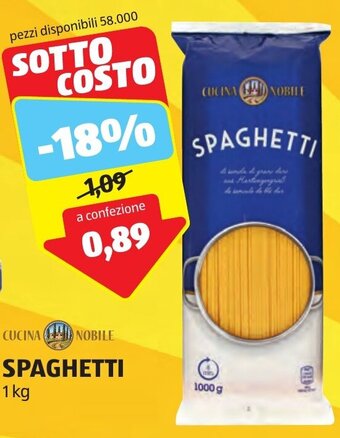 ALDI SPAGHETTI 1 kg offerta