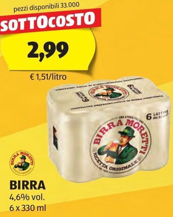 ALDI BIRRA 4,6% vol. 6 x 330 ml offerta
