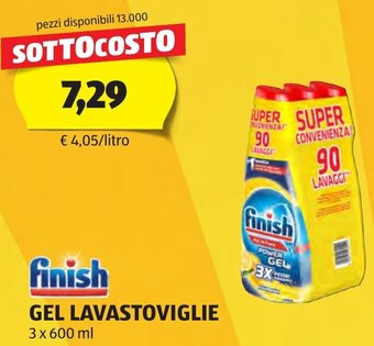 ALDI finish GEL LAVASTOVIGLIE 3 x 600 ml offerta