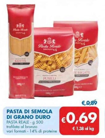 MD Discount PASTA DI SEMOLA DI GRANO DURO PASTA REALE - g 500 offerta