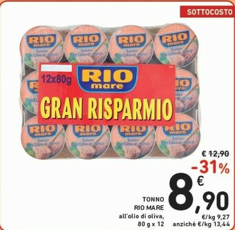 Conad Rio Mare Tonno All'Olio Di Oliva 80 G(ml) offerta