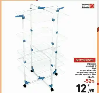 Gimi Modular 3 Stendibiancheria Da Pavimento Argento