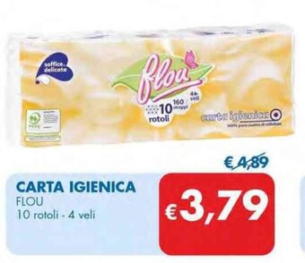 MD Discount CARTA IGIENICA FLOU 10 rotoli - 4 veli offerta