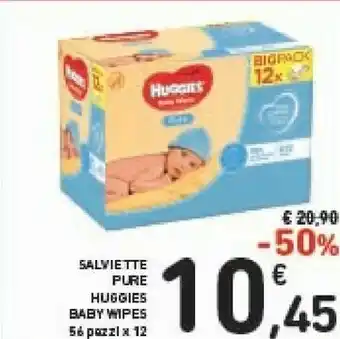 Conad Huggies Salviette Pure Baby Wipes offerta