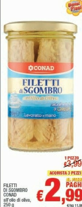 Conad Filetti di sgombro offerta