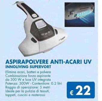 MD Discount ASPIRAPOLVERE ANTI-ACARI UV INNOLIVING SUPERVORT offerta