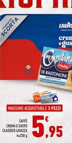 Conad Lavazza caffe crema e gusto classico offerta