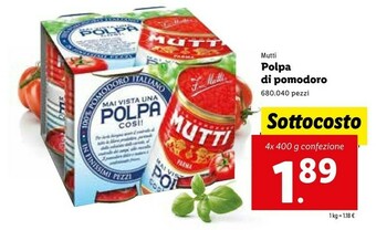 Lidl Mutti Polpa Di Pomodoro offerta