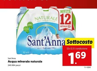 Lidl Sant'anna Acqua Minerale Naturale offerta