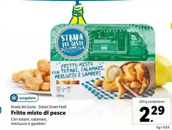 Strada del gusto Fritto Misto Con Totani, Calamari, Merluzzo E Gamberi 250 G(ml)