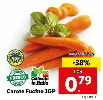 Lidl Carote Fucino Igp offerta