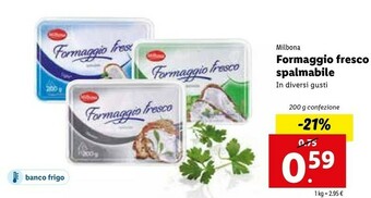 Lidl Milbona Formaggio Fresco Spalmabile offerta
