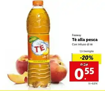 Lidl Freeway Tè Alla Pesca Con Infuso Di Tè 1500 G(ml) offerta