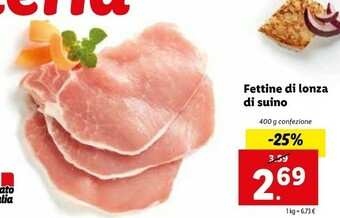 Lidl Fettine Di Lonza Di Suino offerta