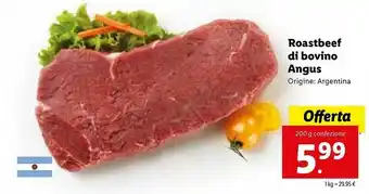 Lidl Roastbeef Di Bovino Angus offerta