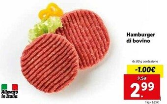 Lidl Hamburger Di Bovino offerta