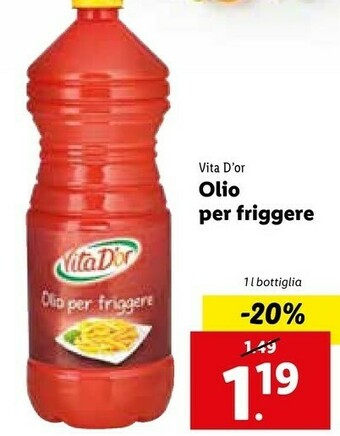 Lidl Vita d'or Olio Per Friggere offerta
