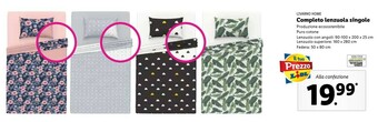 Lidl Livarno Home Completo Lenzuola Singole offerta