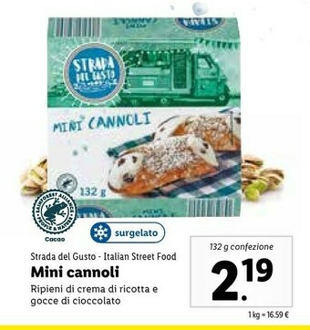 Lidl Strada del gusto Mini Cannoli offerta