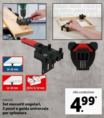 Lidl Parkside Set Morsetti Angolari 2 Pezzi O Guida Universale Per Spinatura offerta