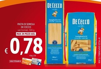 De cecco pasta di semola