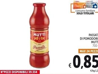 Spazio Conad Mutti passata di pomodoro offerta