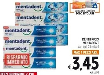 Spazio Conad Mentadent dentifricio offerta