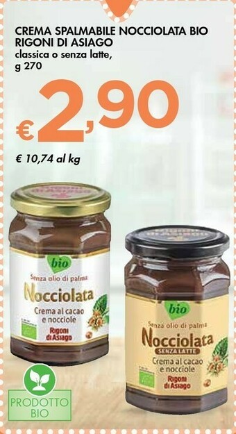 Bennet Rigoni Di Asiago Crema Spalmabile Nocciolata Bio offerta