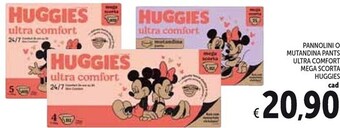 Spazio Conad Huggies pannolini o mutandina pants ultra comfort mega scorta offerta
