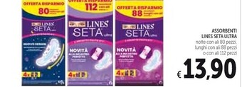 Spazio Conad Lines assorbenti seta ultra offerta