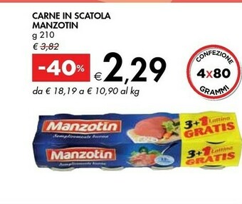 Bennet Manzotin Carne In Scatola offerta
