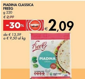 Bennet Freeg Piadina Classica offerta