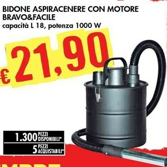 Bennet Bravo&facile Bidone Aspiracenere Con Motore offerta