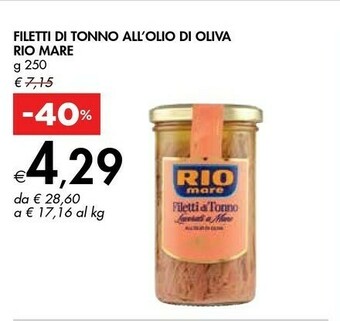 Bennet Rio Mare Filetti Di Tonno All'olio Di Oliva offerta