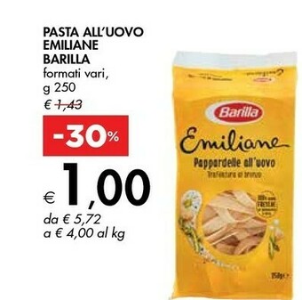 Bennet Barilla Emiliane Pappardelle All'Uovo 250 G(ml) offerta