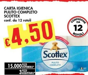 Bennet Scottex Carta Igienica Pulito Completo offerta
