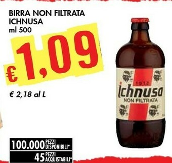 Bennet Ichnusa Birra Non Filtrata 500 G(ml) offerta