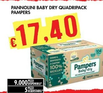 Bennet Pampers Pannolini Baby Dry offerta