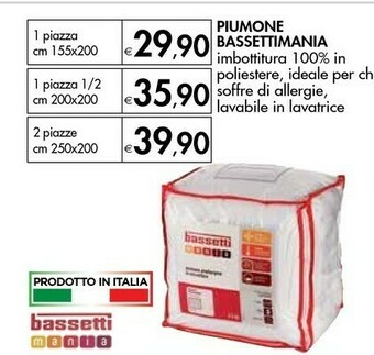 Bennet Bassettimania Piumone offerta
