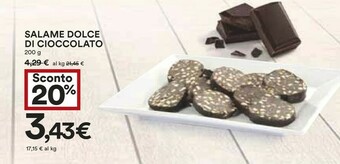 Coop Pasticceria Antico Castello - Dolce Salame Di Cioccolato 300 G(ml) offerta